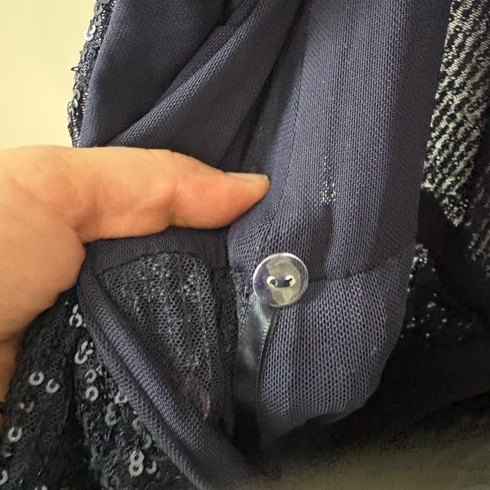 Free People Navy Sequin Wrap Romper - Picture 7 of 11